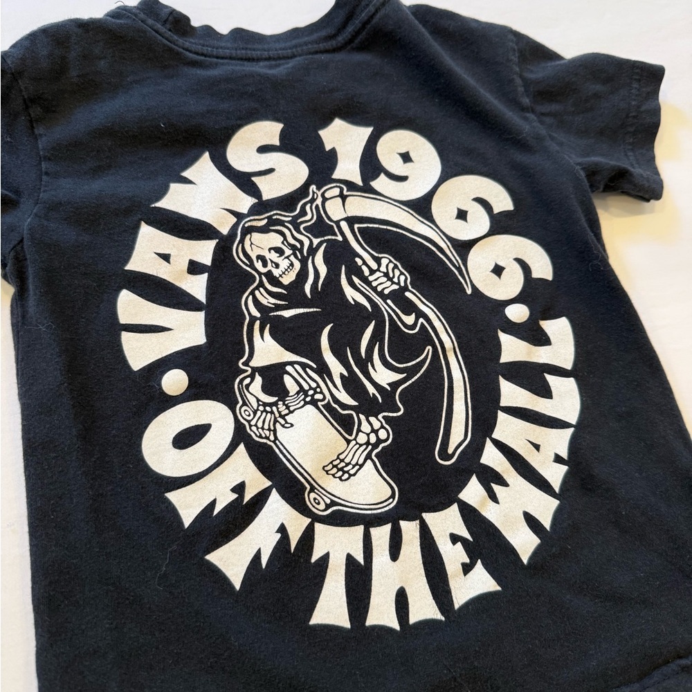 2T Vans Off The Wall Grim Reaper 1966 Black Toddler Shirt